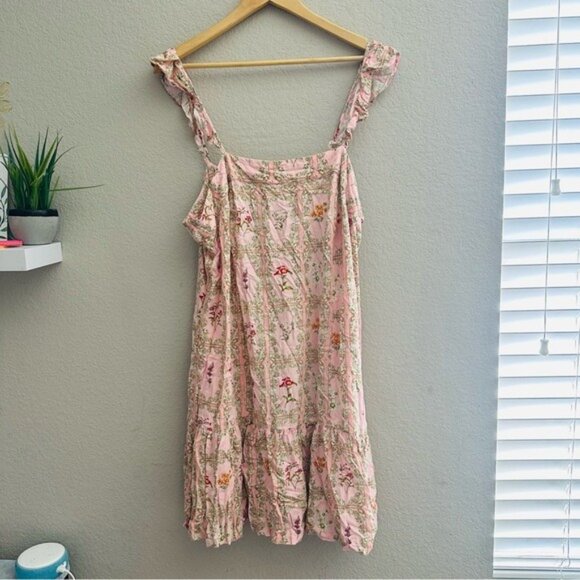 Agua Bendita Target Dainty Floral Tile Flutter Sleeve Mini Dress Size XXL - Picture 3 of 12